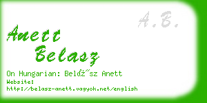 anett belasz business card